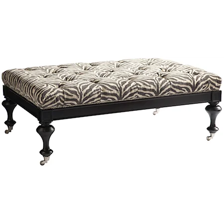 Albany Ottoman with Hand Tufted Top and Casters